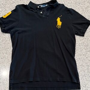 Polo by Ralph Lauren Black Polo Shirt Big Pony Size Large